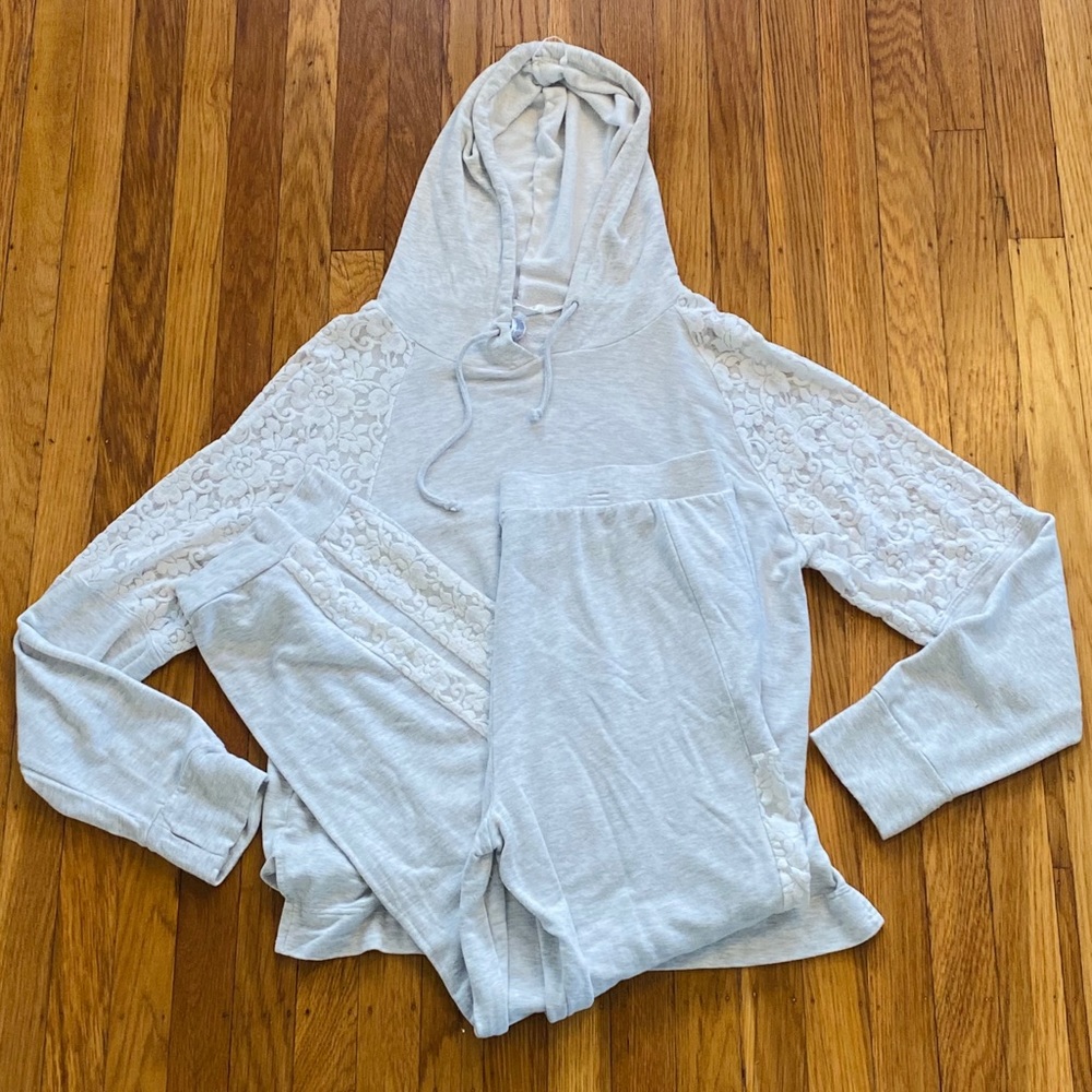 Flora Nikrooz Pajama Sweat Suit with Lace detail